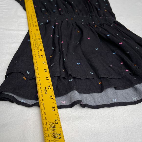 Rails Dress Women S Black Lucca Rainbow Butterfly Print Mini Ruffle Casual NWT - Picture 11 of 11